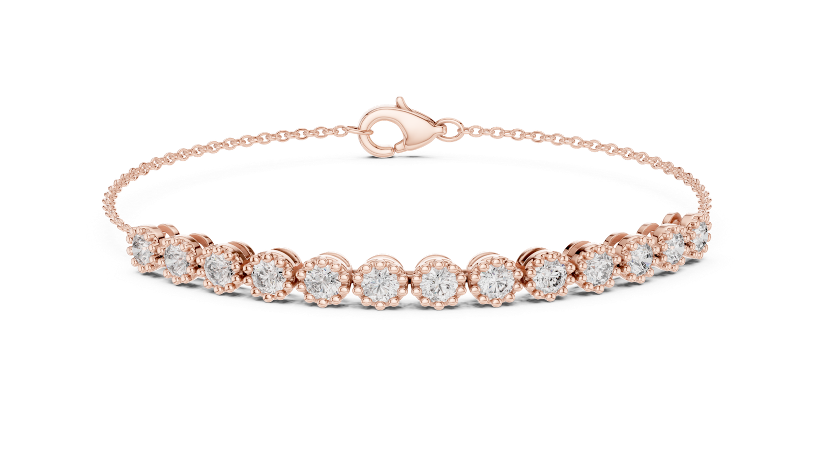Véla Bezel Round Diamond Station Bracelet