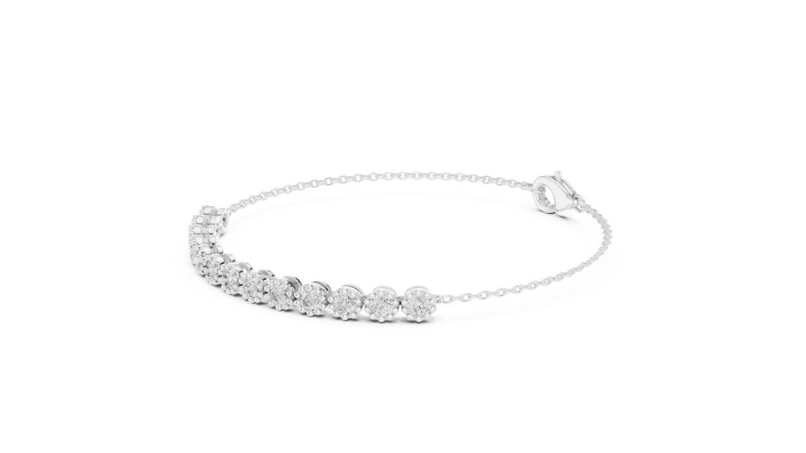 Véla Bezel Round Diamond Station Bracelet