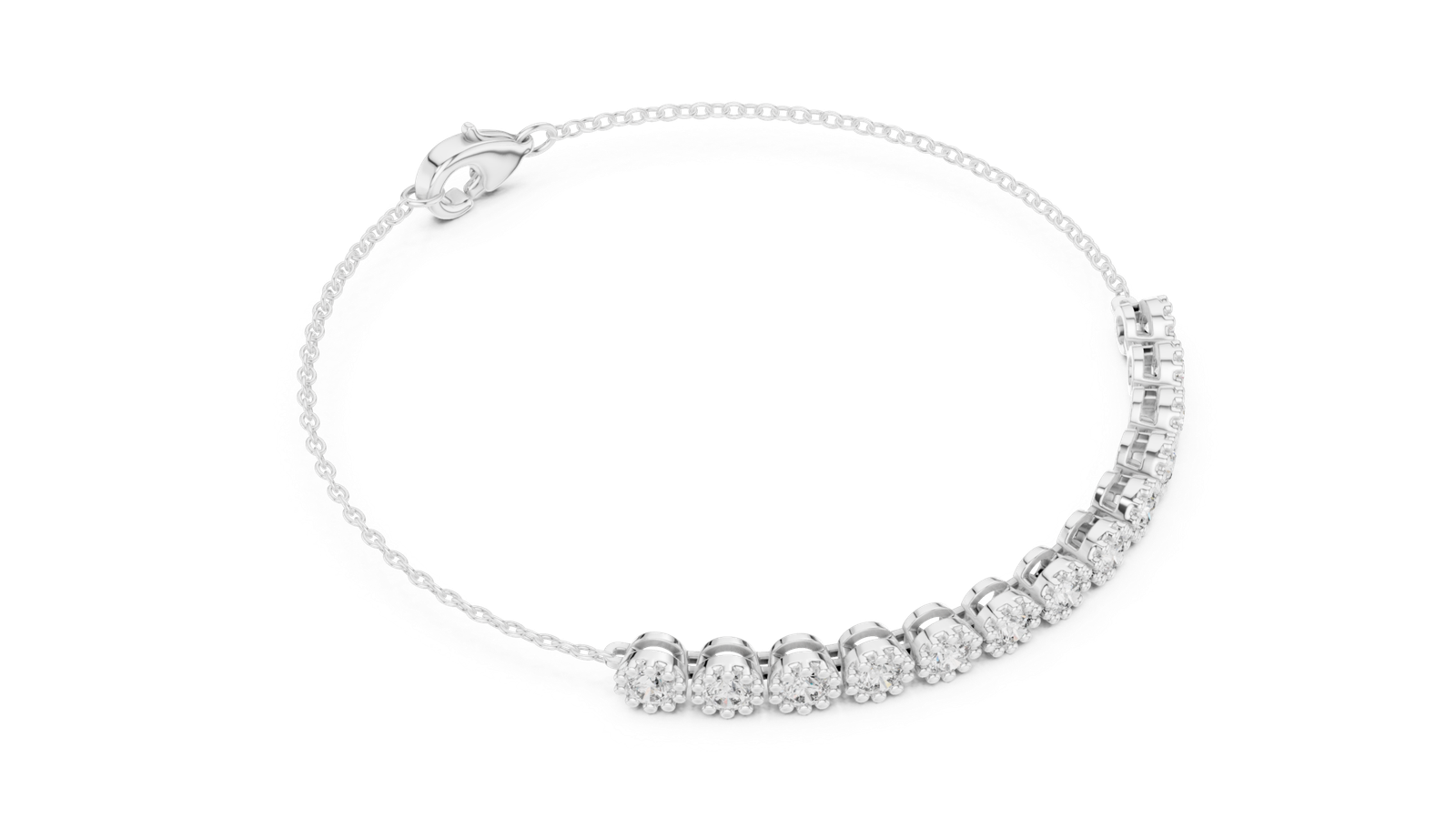 Véla Bezel Round Diamond Station Bracelet