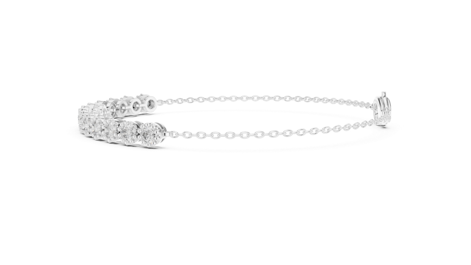 Véla Bezel Round Diamond Station Bracelet