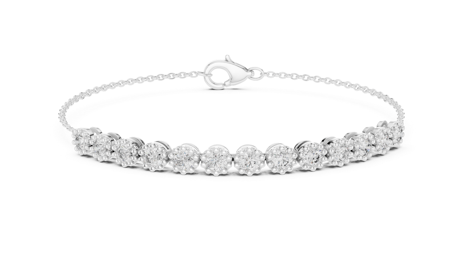 Véla Bezel Round Diamond Station Bracelet