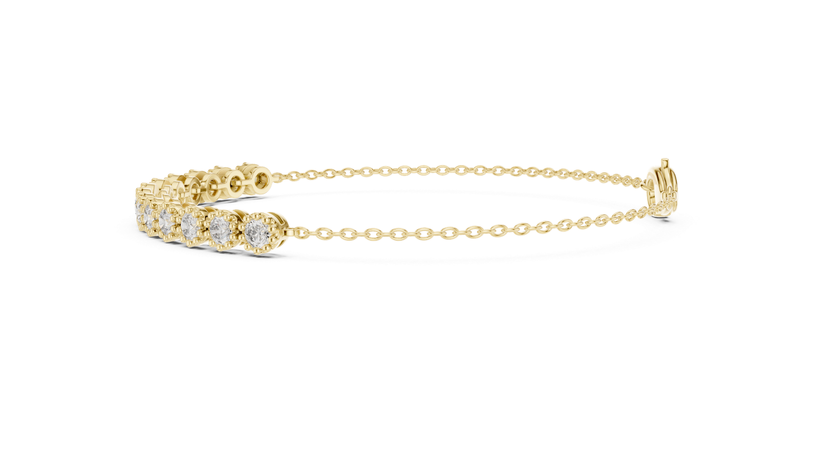 Véla Bezel Round Diamond Station Bracelet