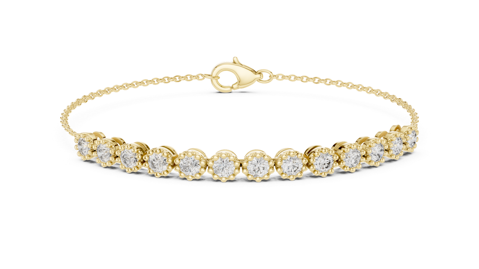 Véla Bezel Round Diamond Station Bracelet