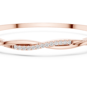 Ombre Grace Curved Round Diamond Bangle Bracelet