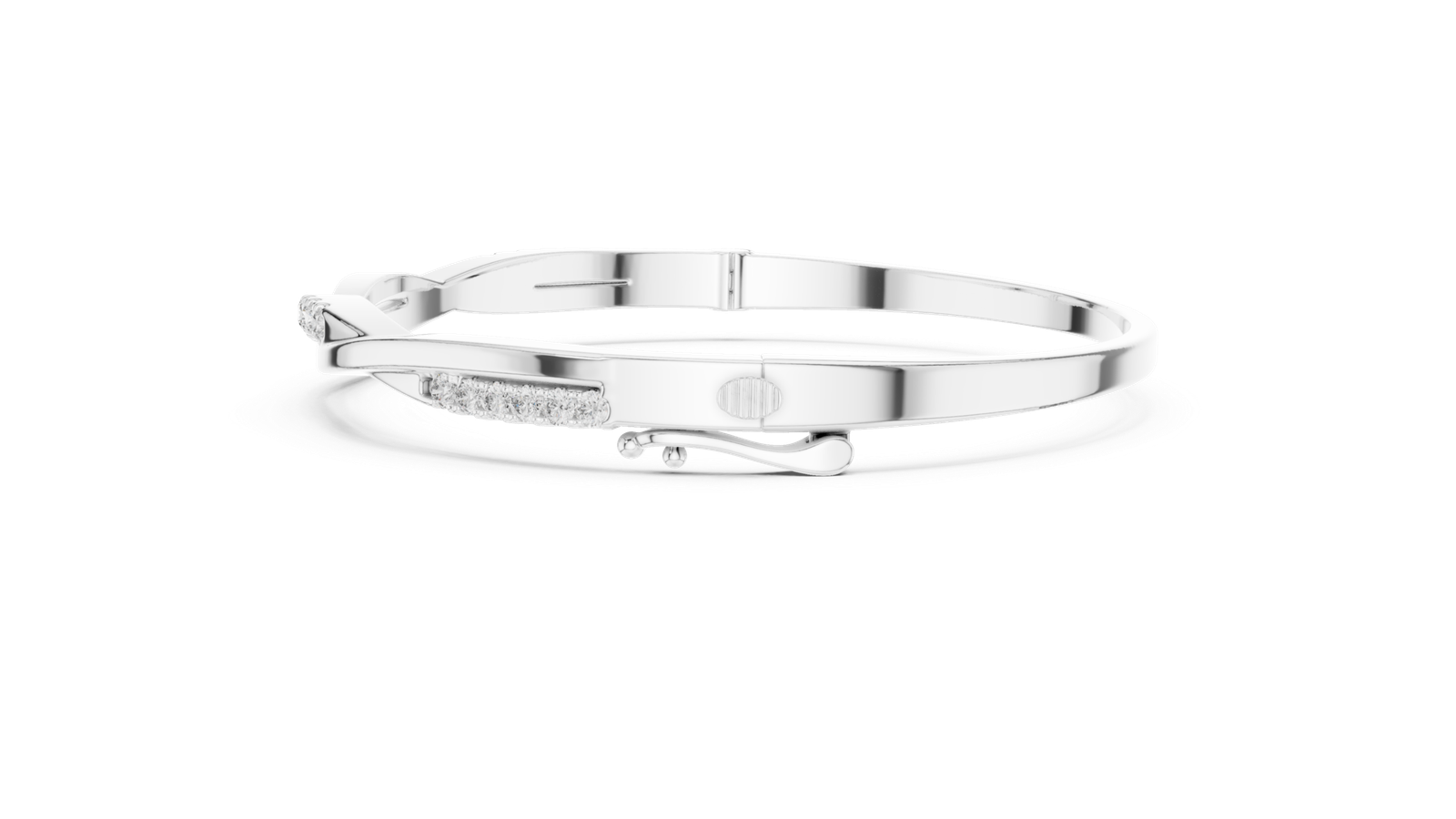 Ombre Grace Curved Round Diamond Bangle Bracelet