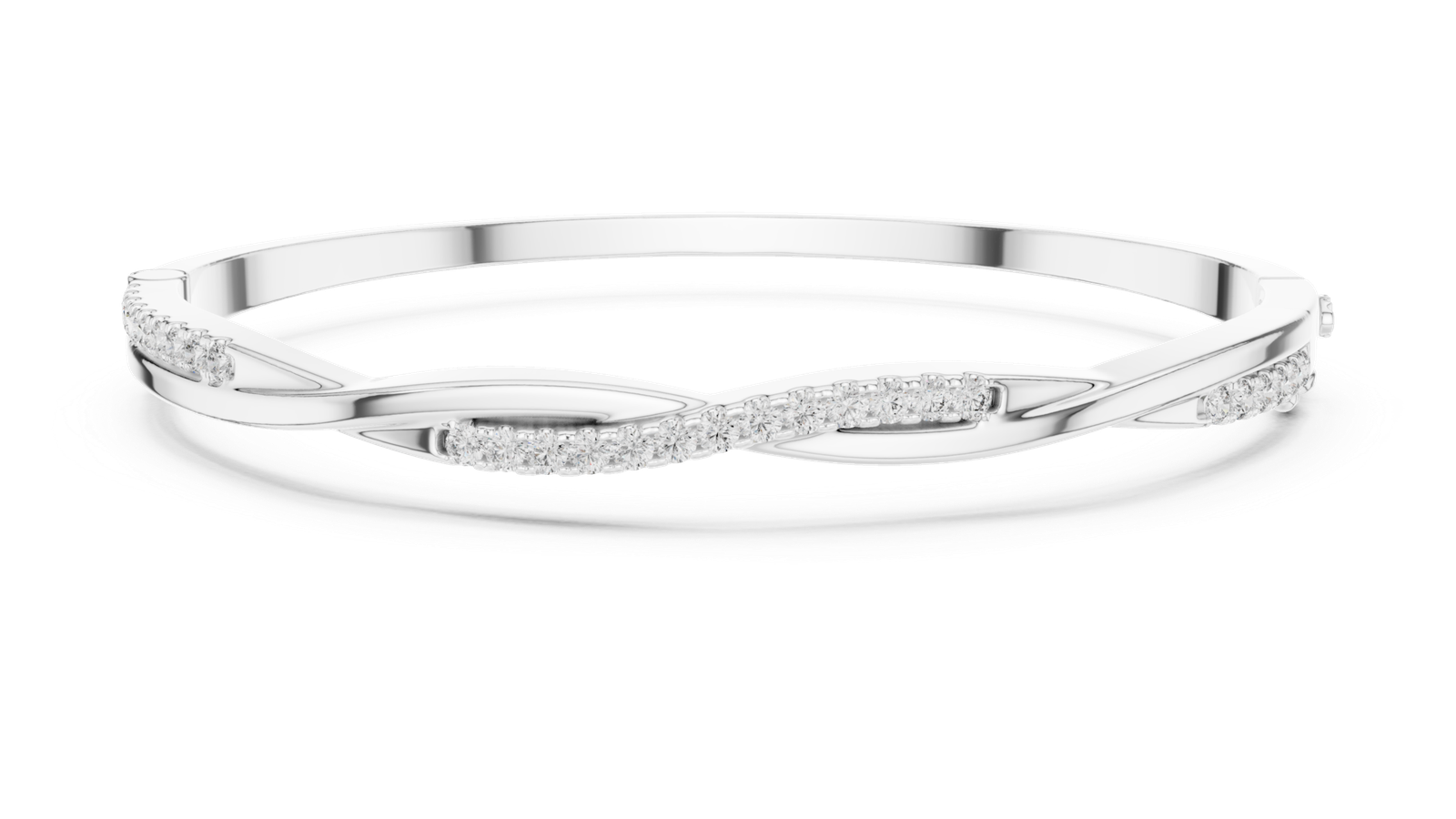 Ombre Grace Curved Round Diamond Bangle Bracelet