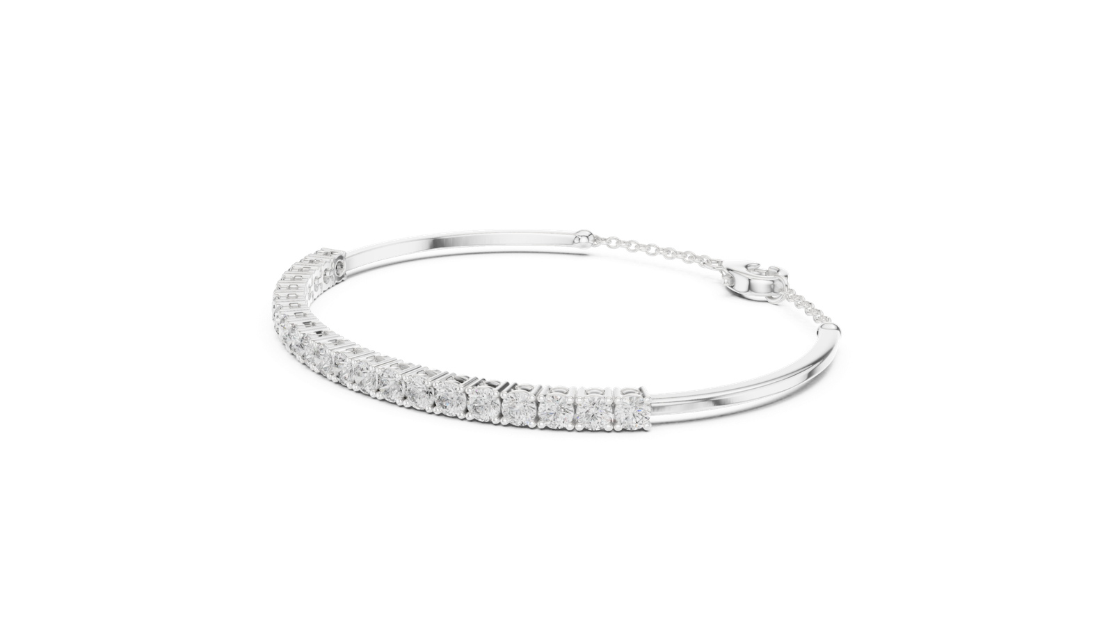 Belle Époque Open Round Diamond Bangle Bracelet