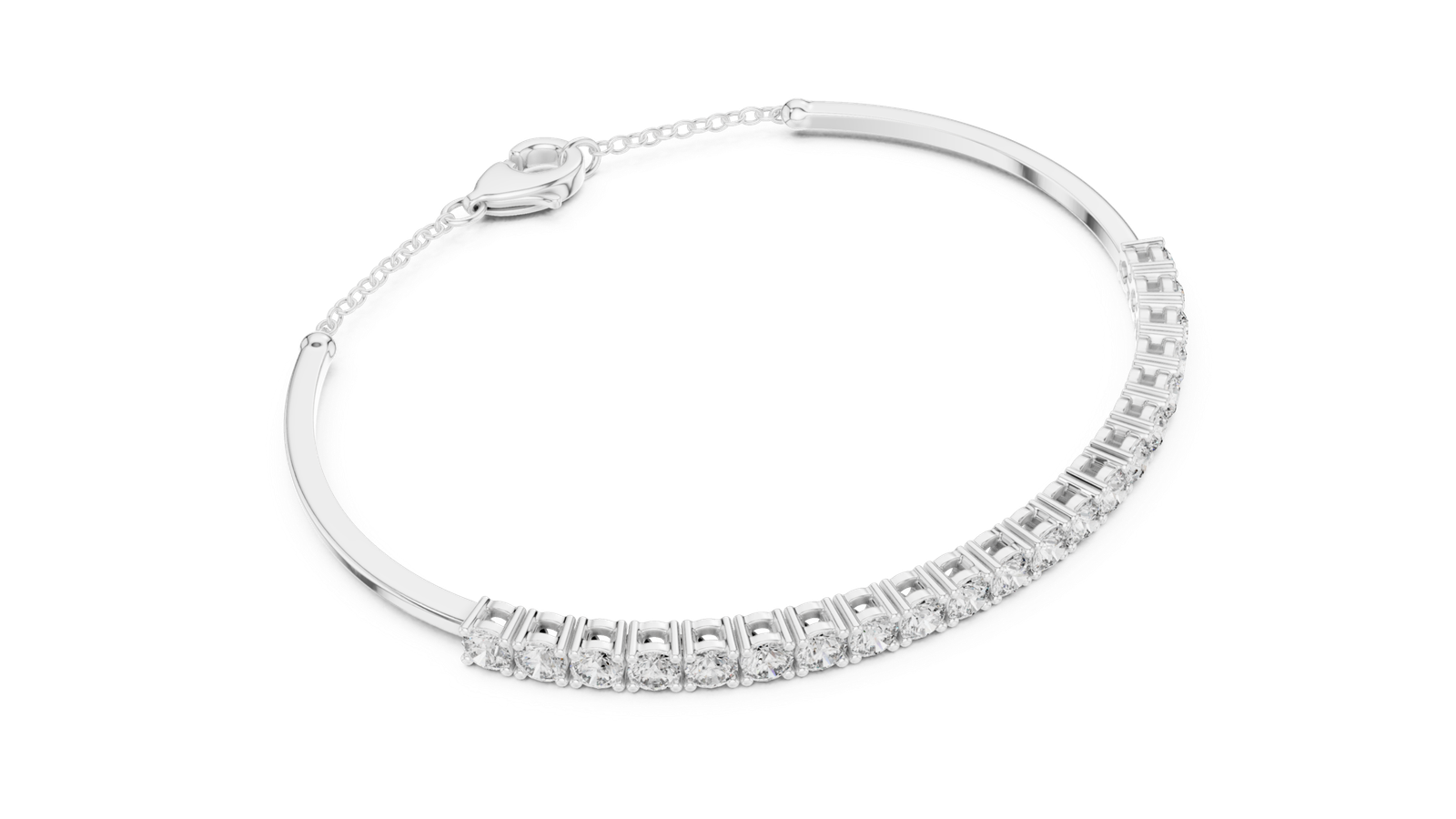 Belle Époque Open Round Diamond Bangle Bracelet