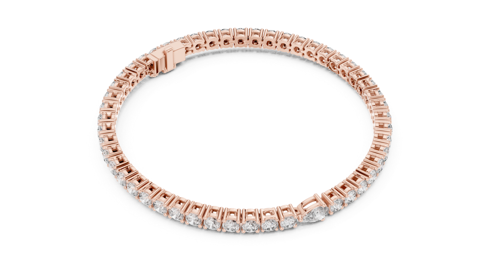 Radiance Pear Centre Round Diamond Tennis Bracelet