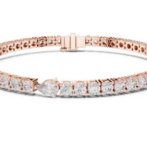 Radiance Pear Centre Round Diamond Tennis Bracelet