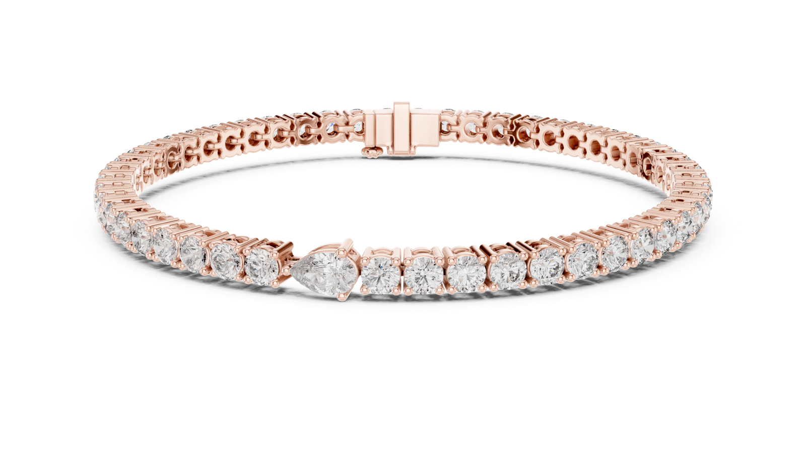 Radiance Pear Centre Round Diamond Tennis Bracelet