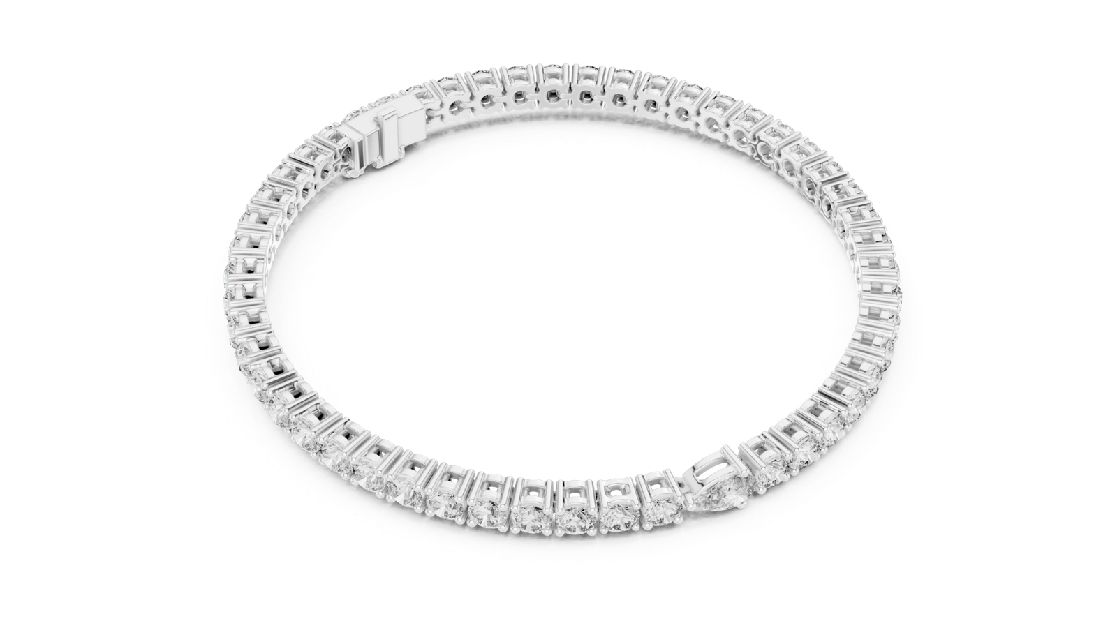 Radiance Pear Centre Round Diamond Tennis Bracelet