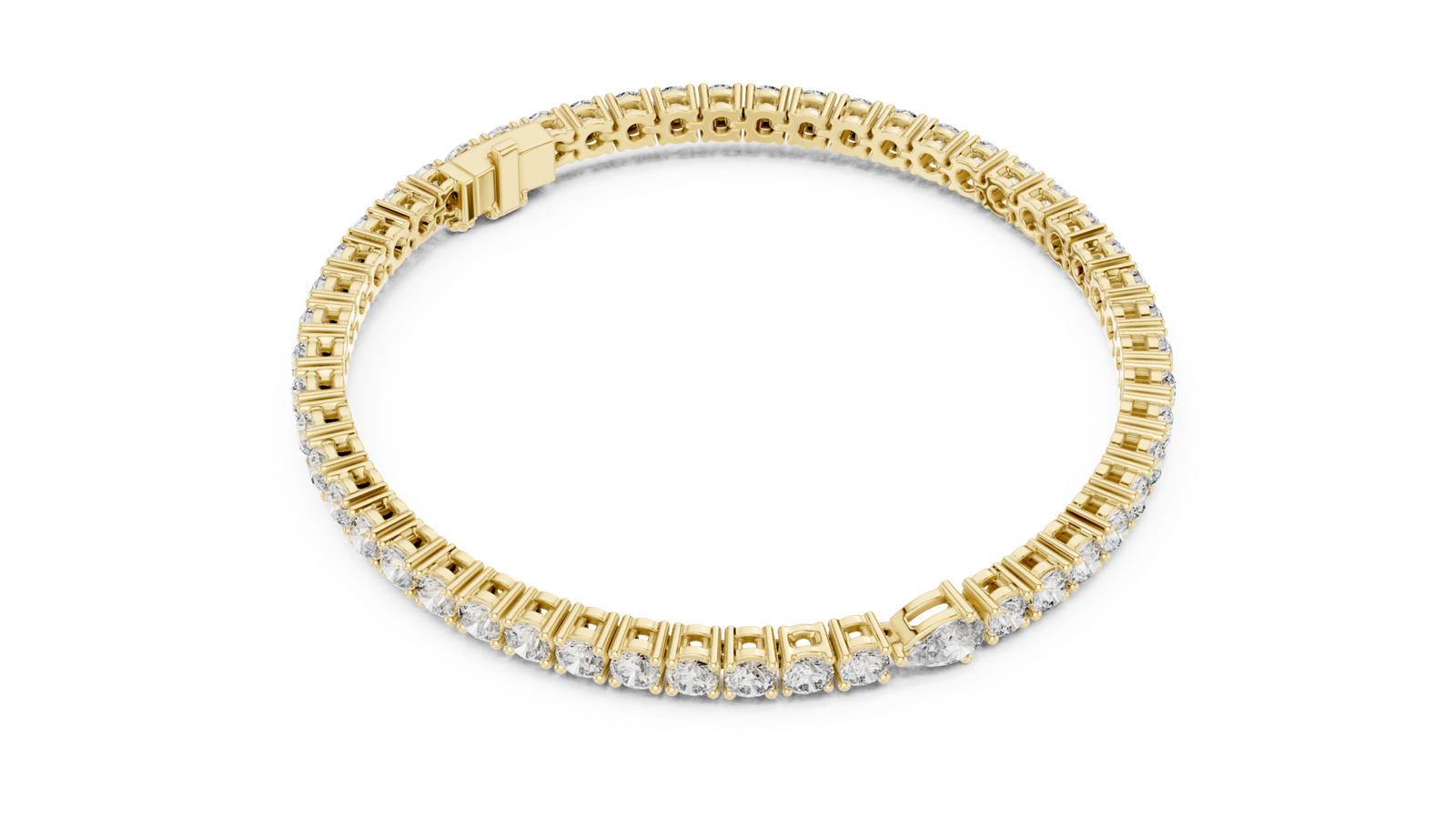 Radiance Pear Centre Round Diamond Tennis Bracelet