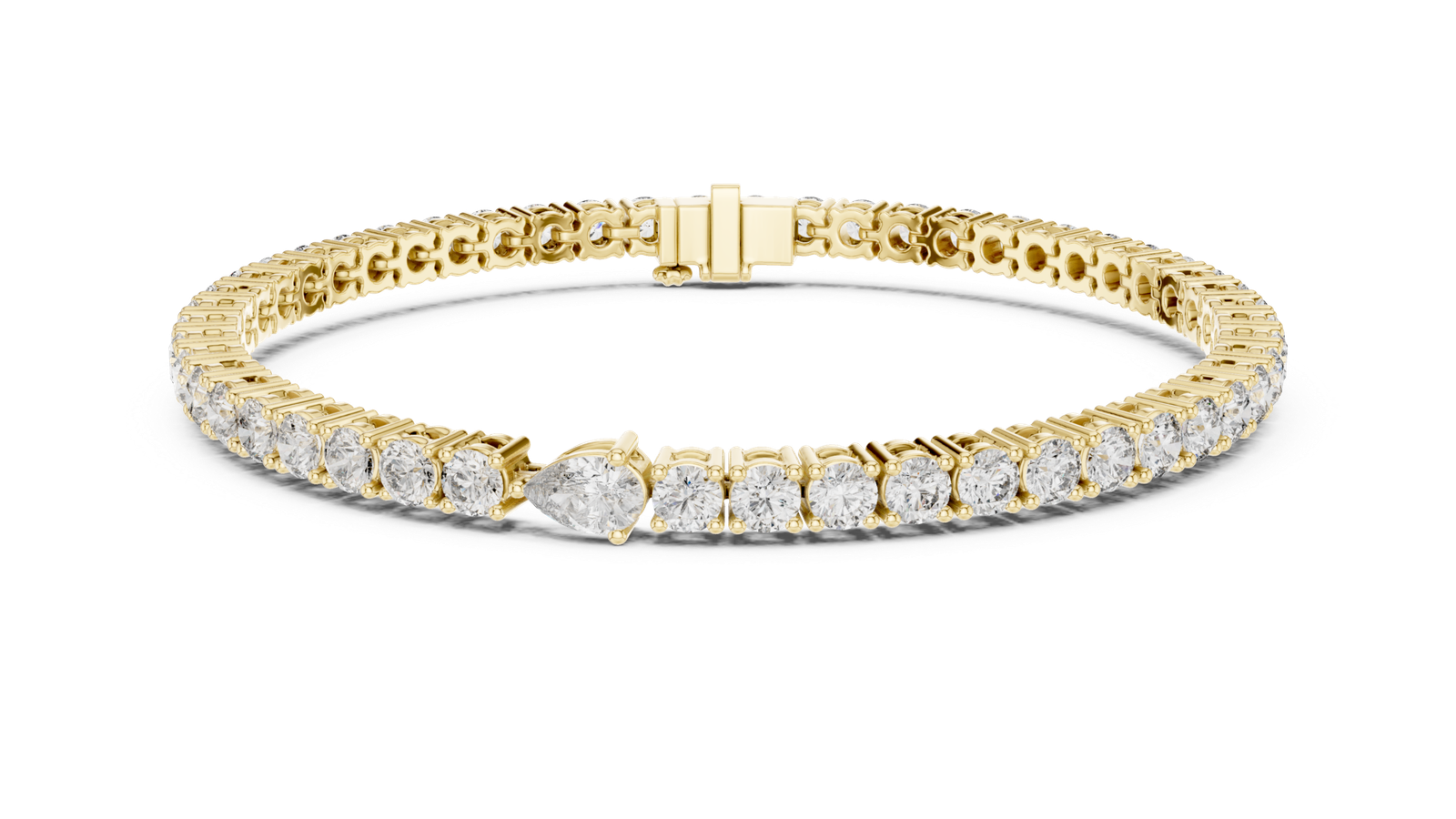 Radiance Pear Centre Round Diamond Tennis Bracelet