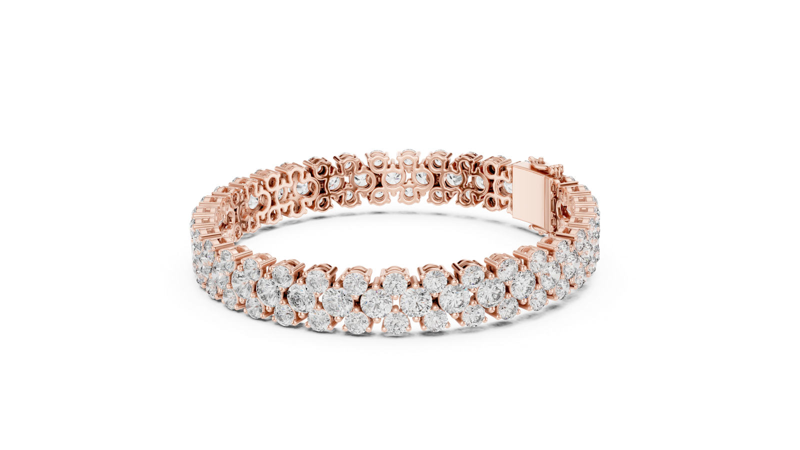 Étoile Double Row Round Diamond Tennis Bracelet
