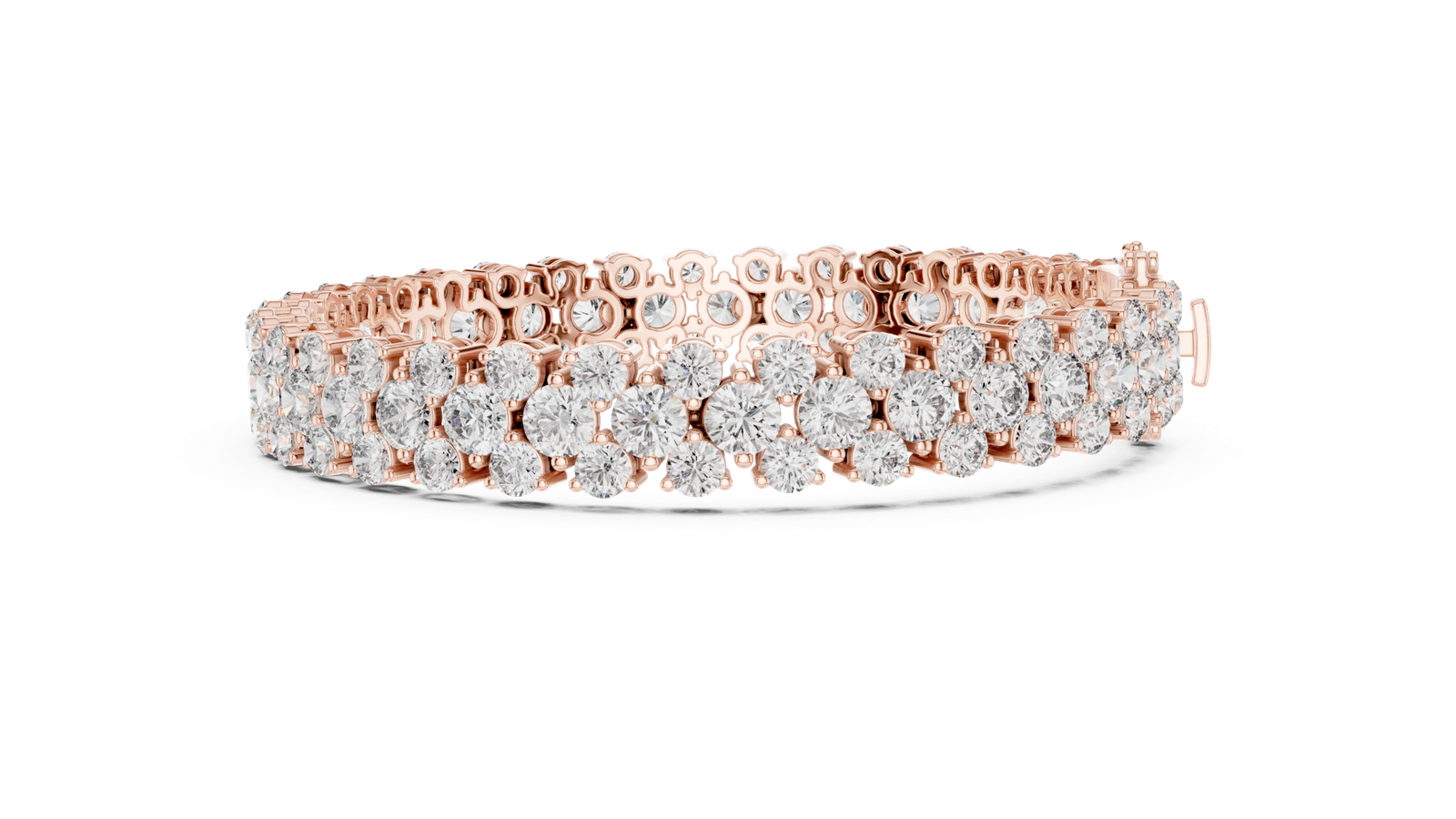 Étoile Double Row Round Diamond Tennis Bracelet