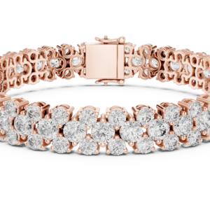 Étoile Double Row Round Diamond Tennis Bracelet