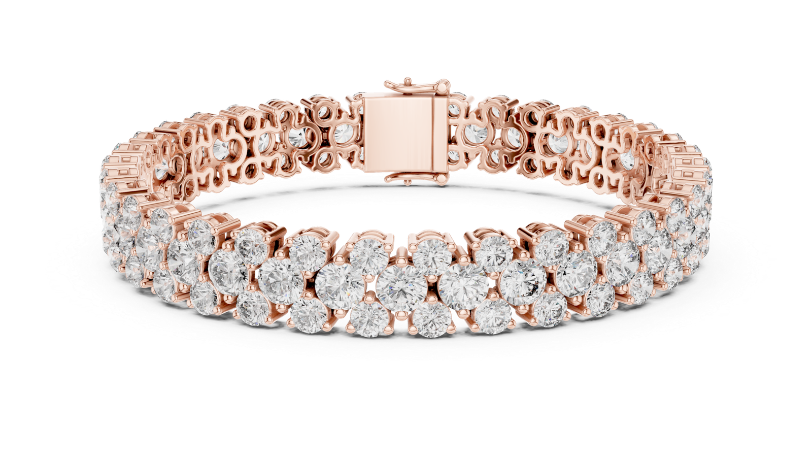 Étoile Double Row Round Diamond Tennis Bracelet