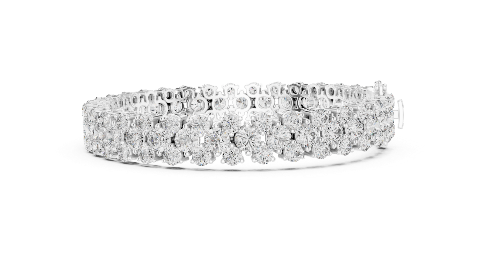 Étoile Double Row Round Diamond Tennis Bracelet
