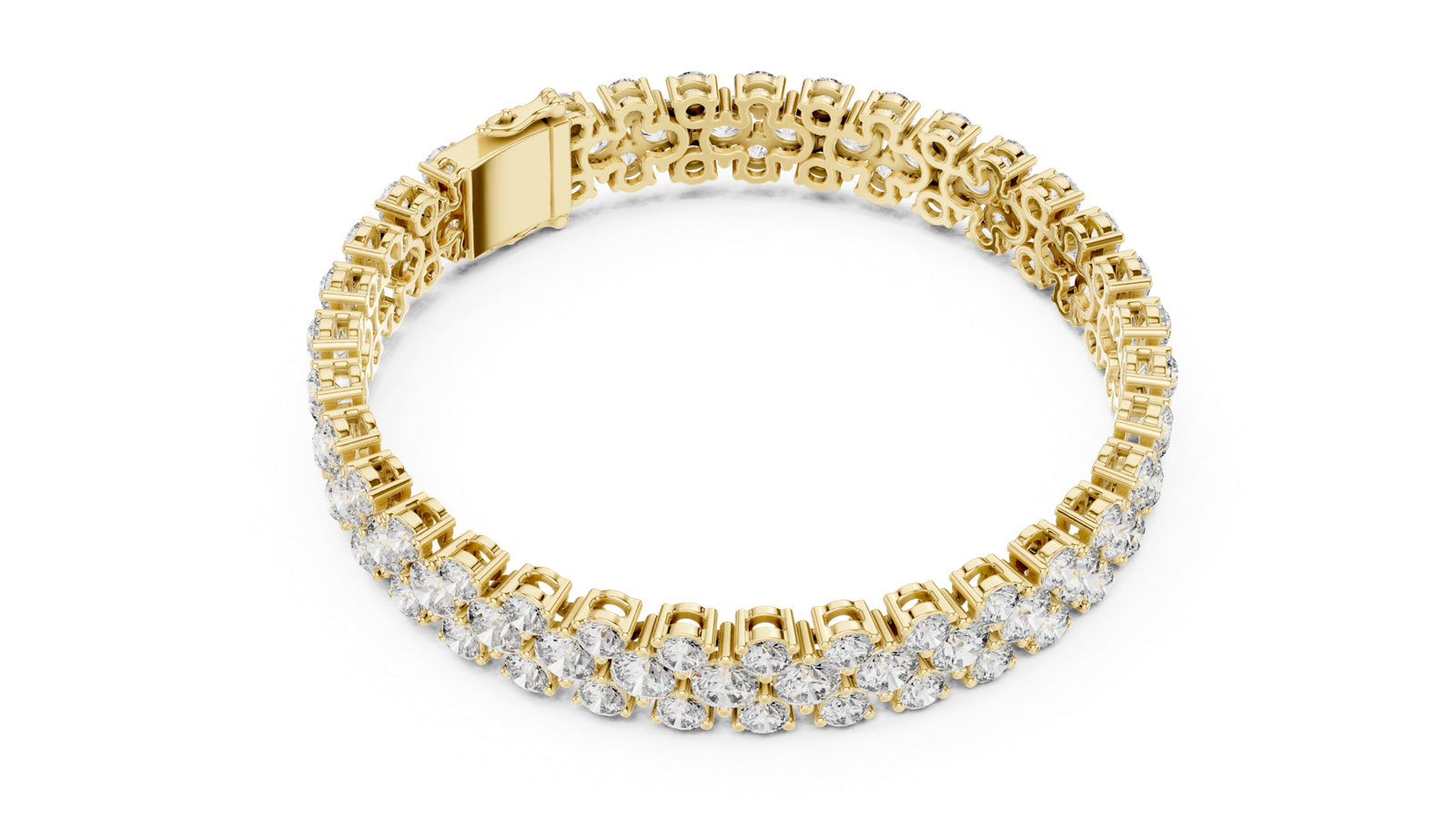Étoile Double Row Round Diamond Tennis Bracelet