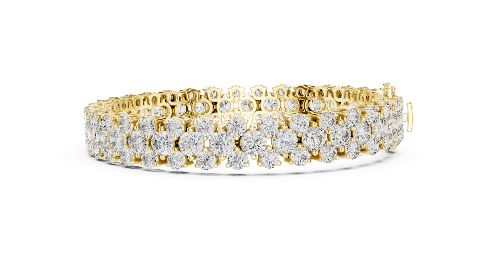 Étoile Double Row Round Diamond Tennis Bracelet