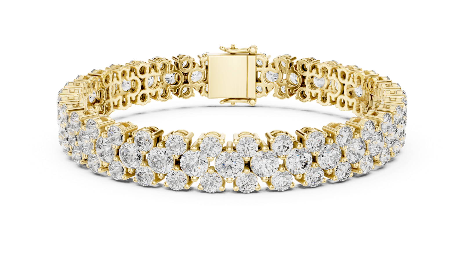 Étoile Double Row Round Diamond Tennis Bracelet