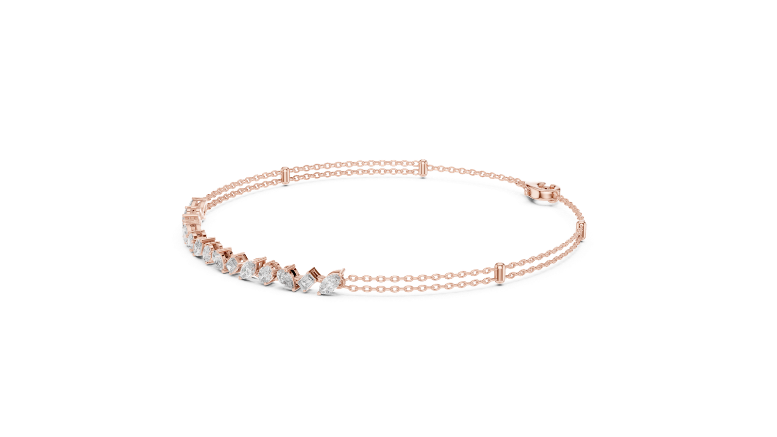 Soleil Delicate Multi Shape Diamond Chain Bracelet