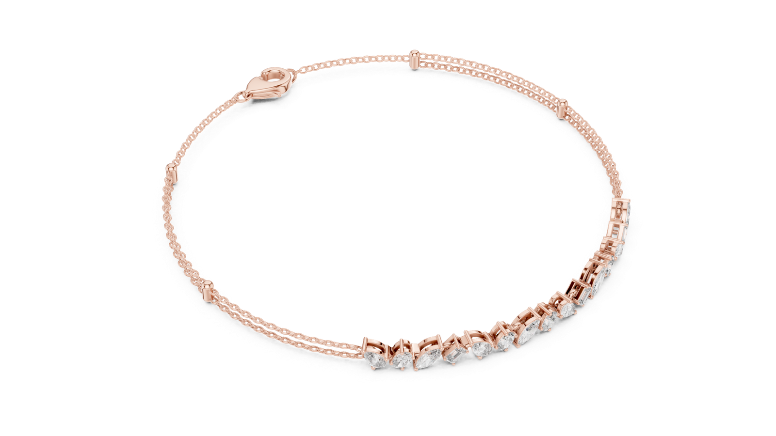 Soleil Delicate Multi Shape Diamond Chain Bracelet