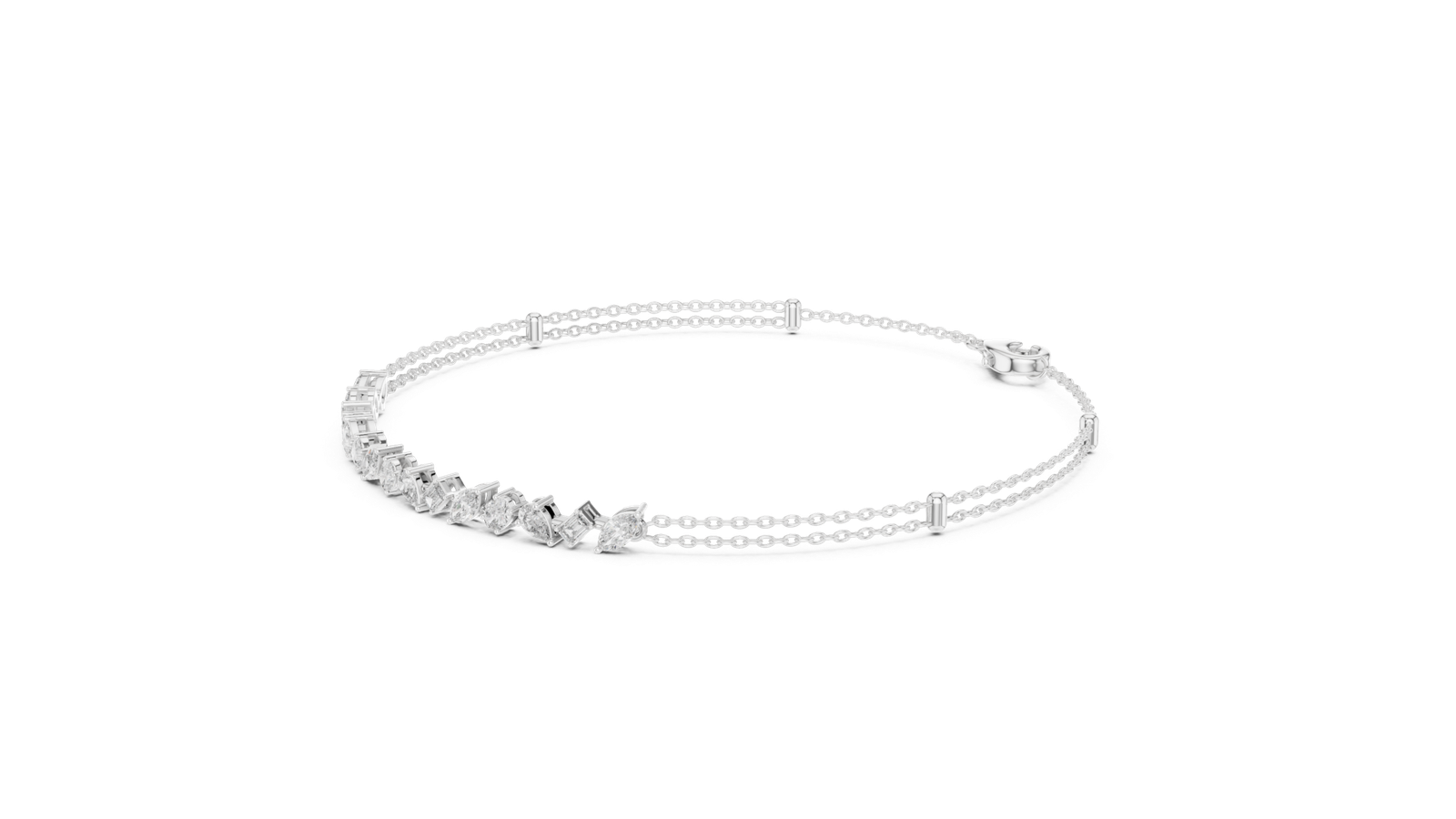 Soleil Delicate Multi Shape Diamond Chain Bracelet