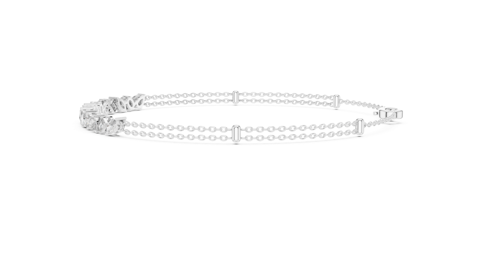 Soleil Delicate Multi Shape Diamond Chain Bracelet