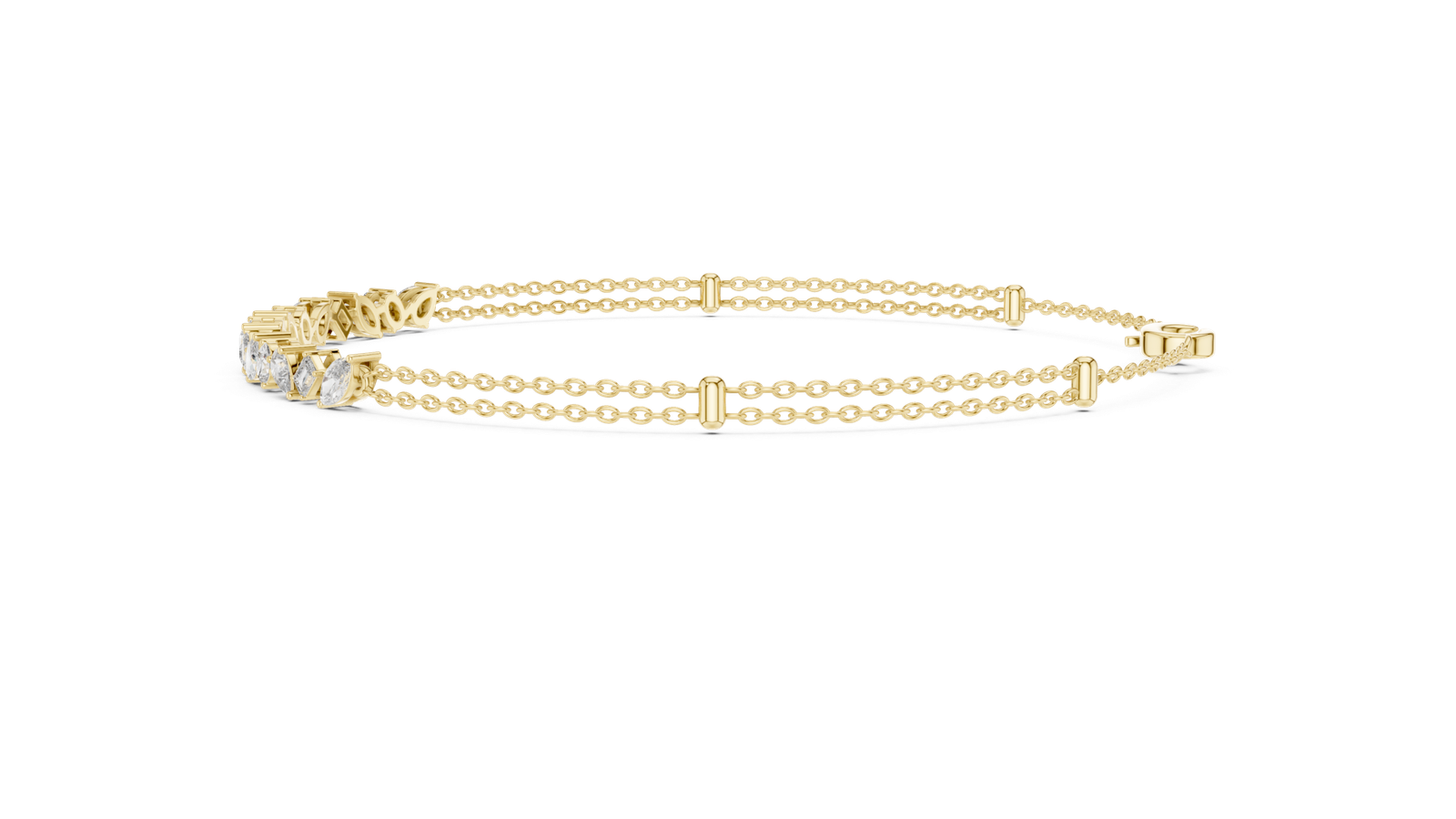 Soleil Delicate Multi Shape Diamond Chain Bracelet
