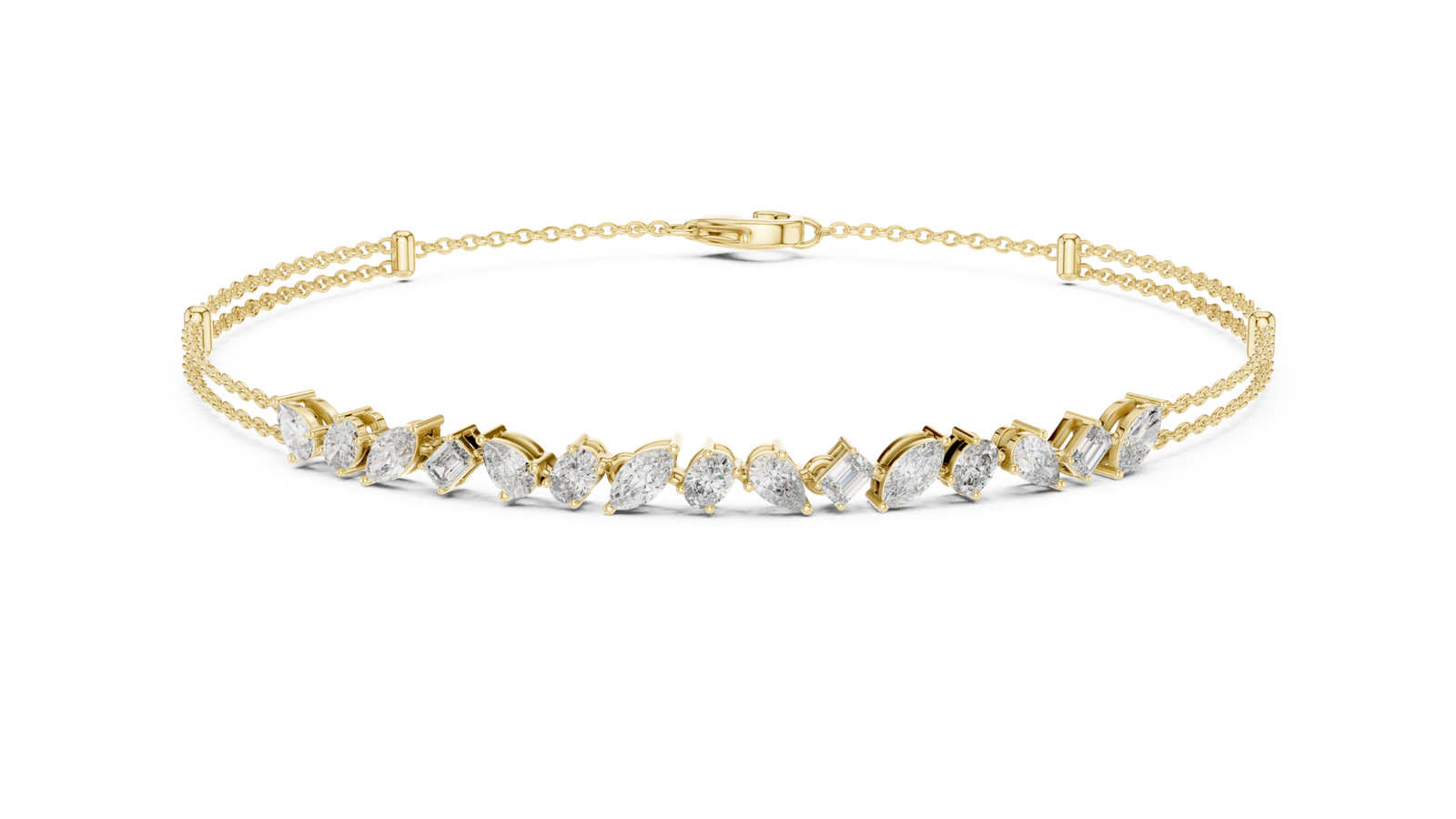 Soleil Delicate Multi Shape Diamond Chain Bracelet