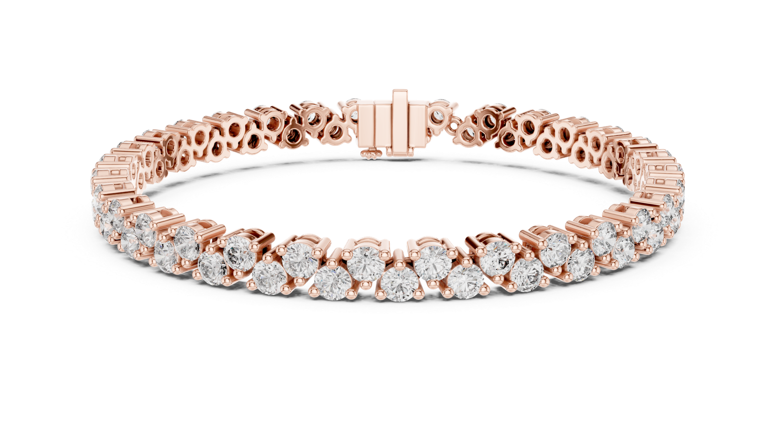 Aria Cluster Round Diamond Tennis Bracelet