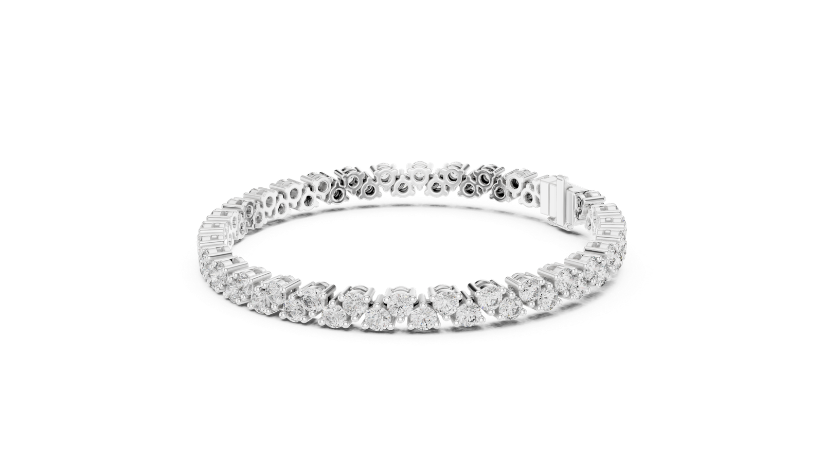 Aria Cluster Round Diamond Tennis Bracelet