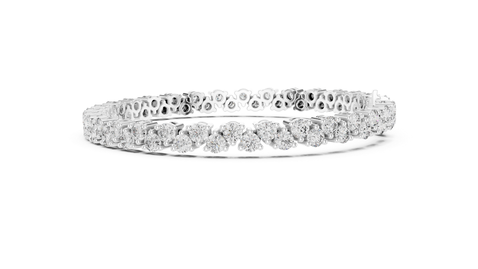 Aria Cluster Round Diamond Tennis Bracelet