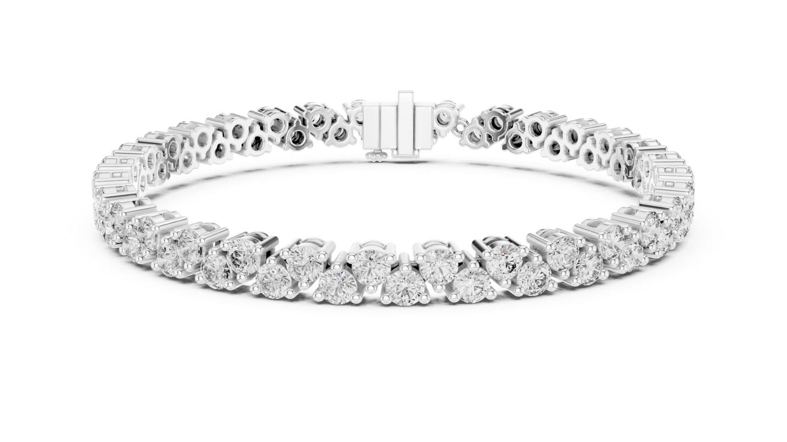 Aria Cluster Round Diamond Tennis Bracelet