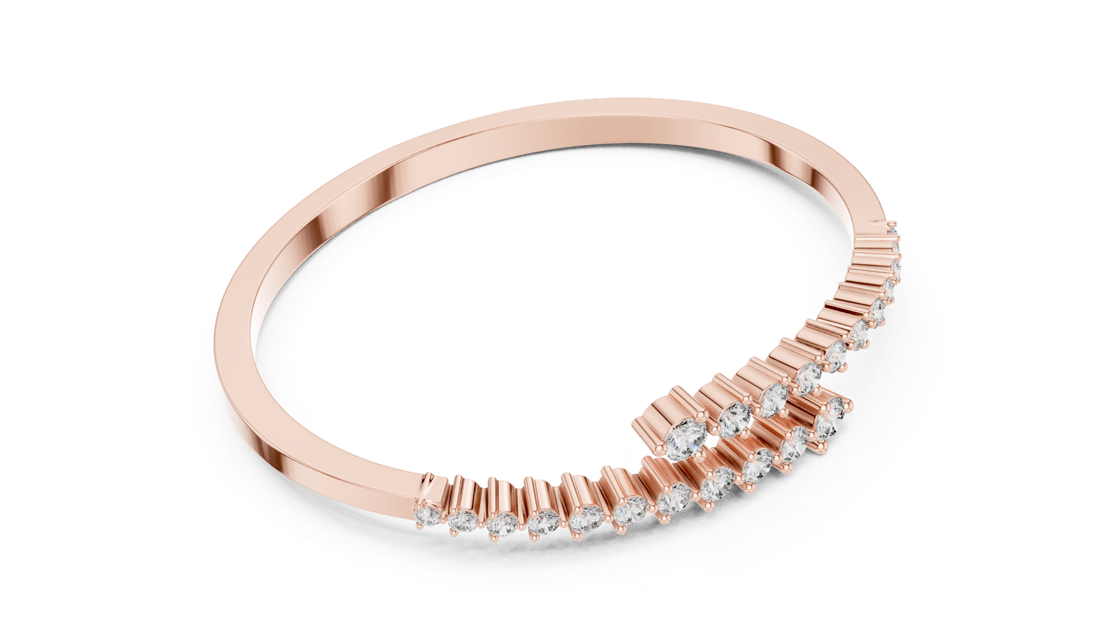 Palais Graduated Round Diamond Bangle Bracelet
