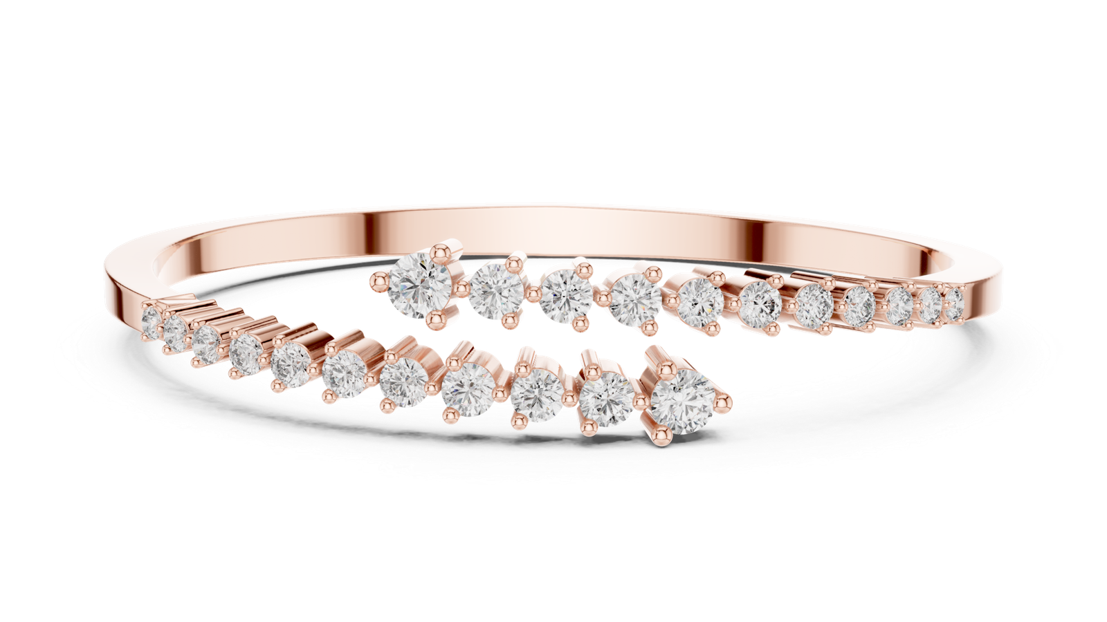 Palais Graduated Round Diamond Bangle Bracelet
