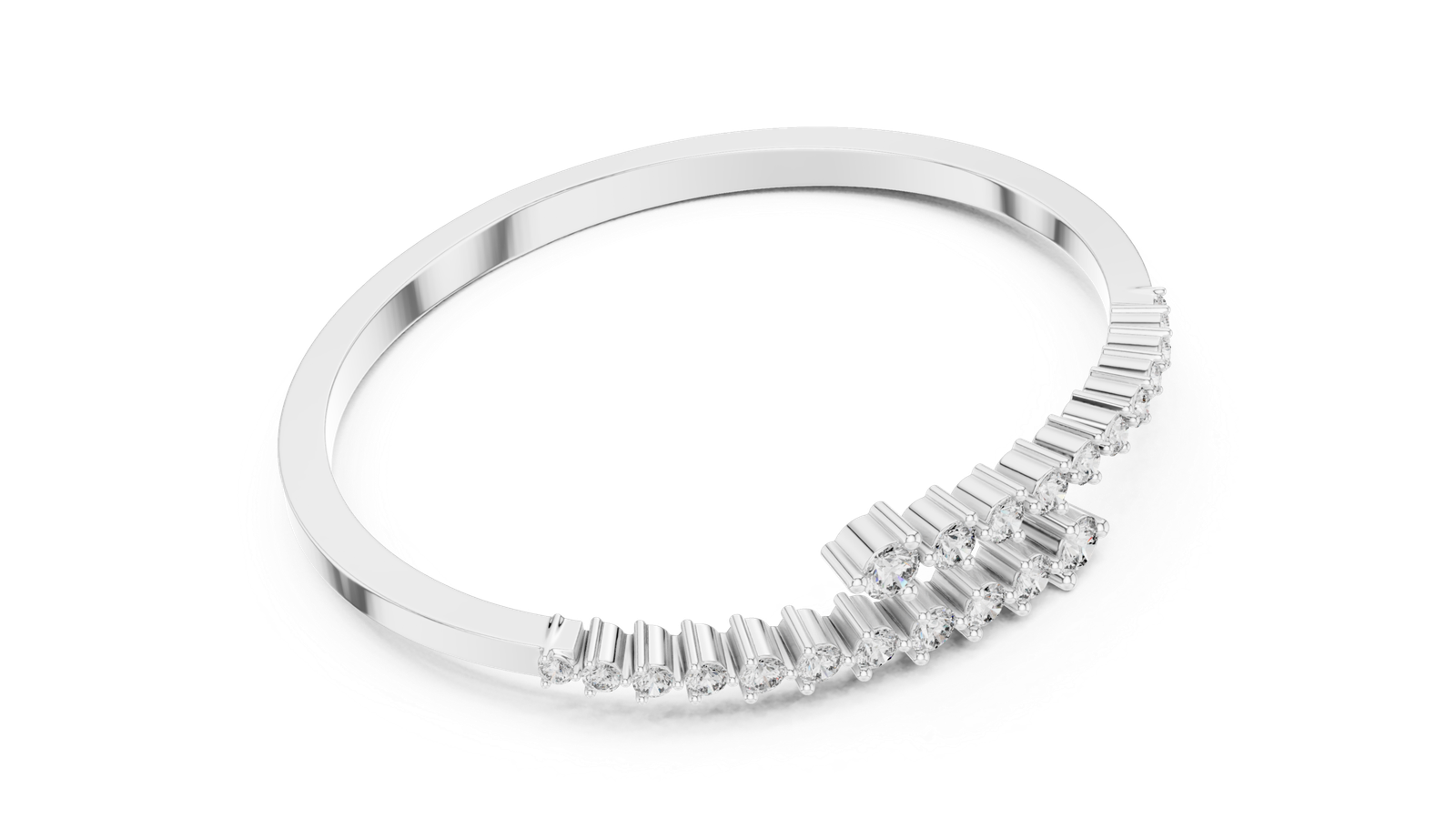 Palais Graduated Round Diamond Bangle Bracelet
