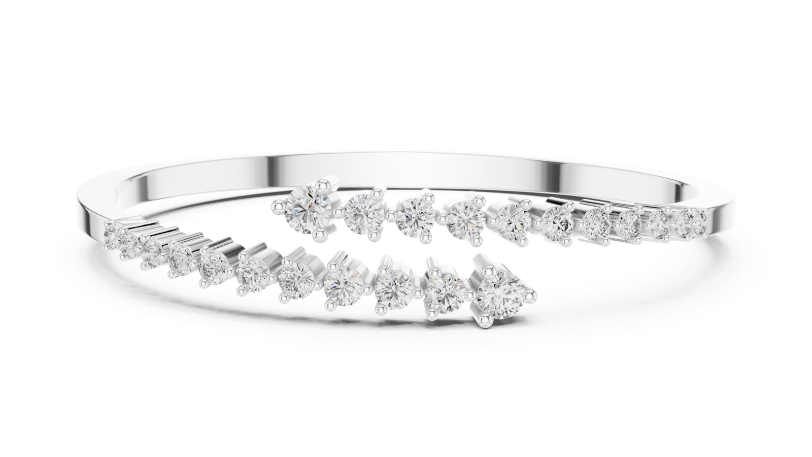 Palais Graduated Round Diamond Bangle Bracelet