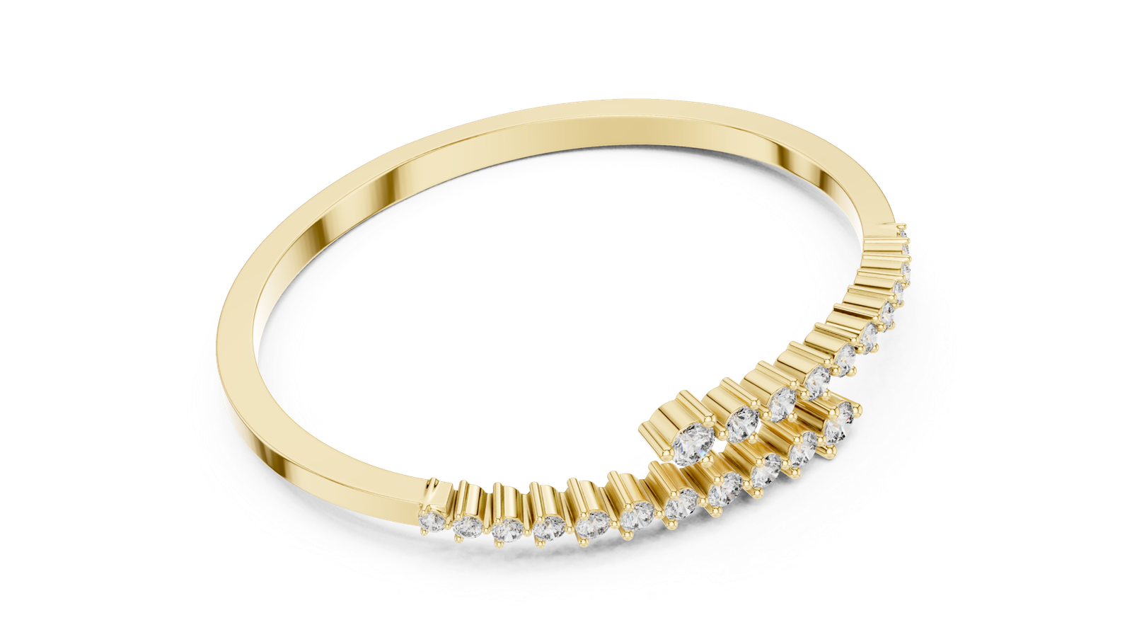 Palais Graduated Round Diamond Bangle Bracelet