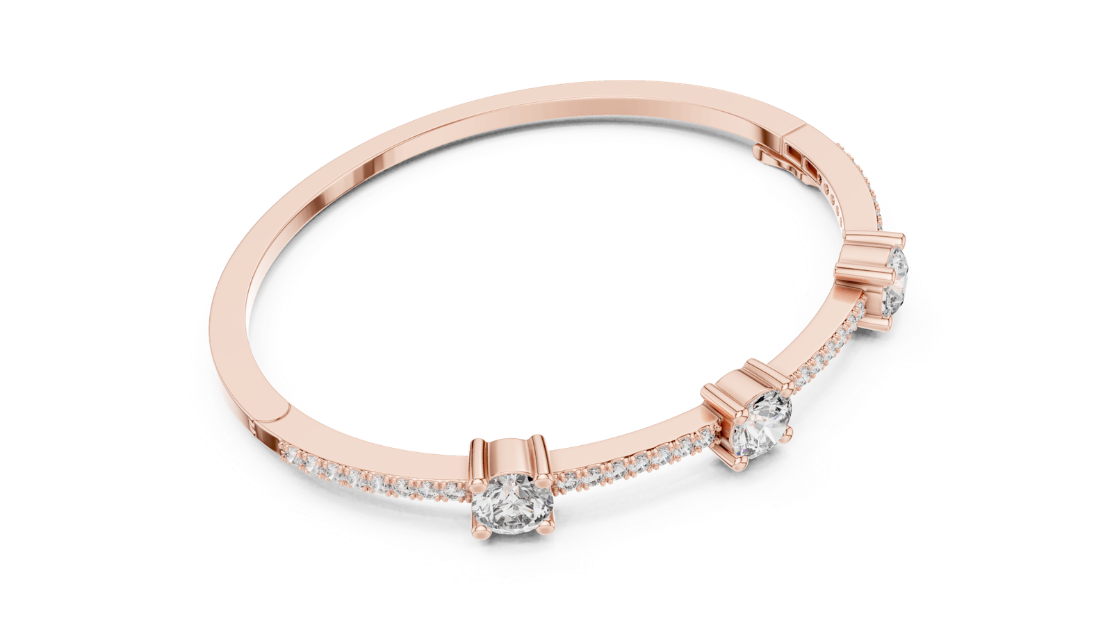 Fleur de Lumière Side Station Round Diamond Bangle Bracelet