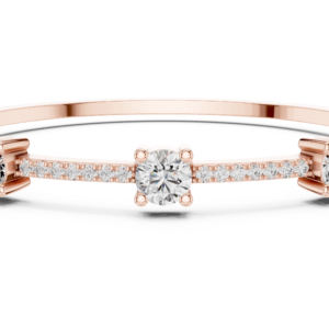 Fleur de Lumière Side Station Round Diamond Bangle Bracelet