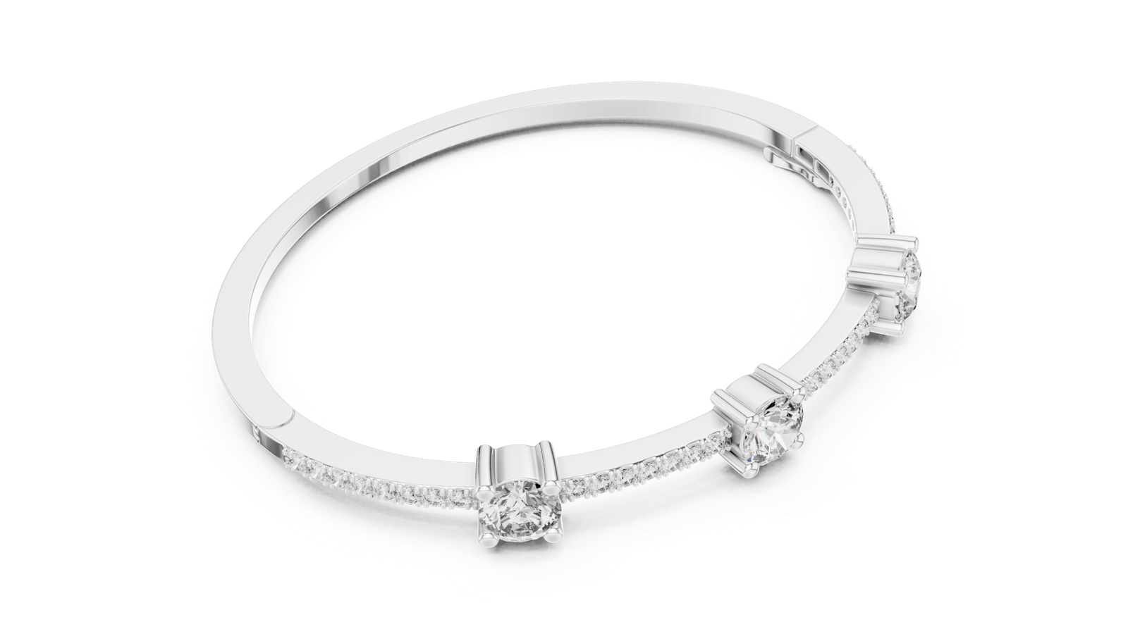 Fleur de Lumière Side Station Round Diamond Bangle Bracelet
