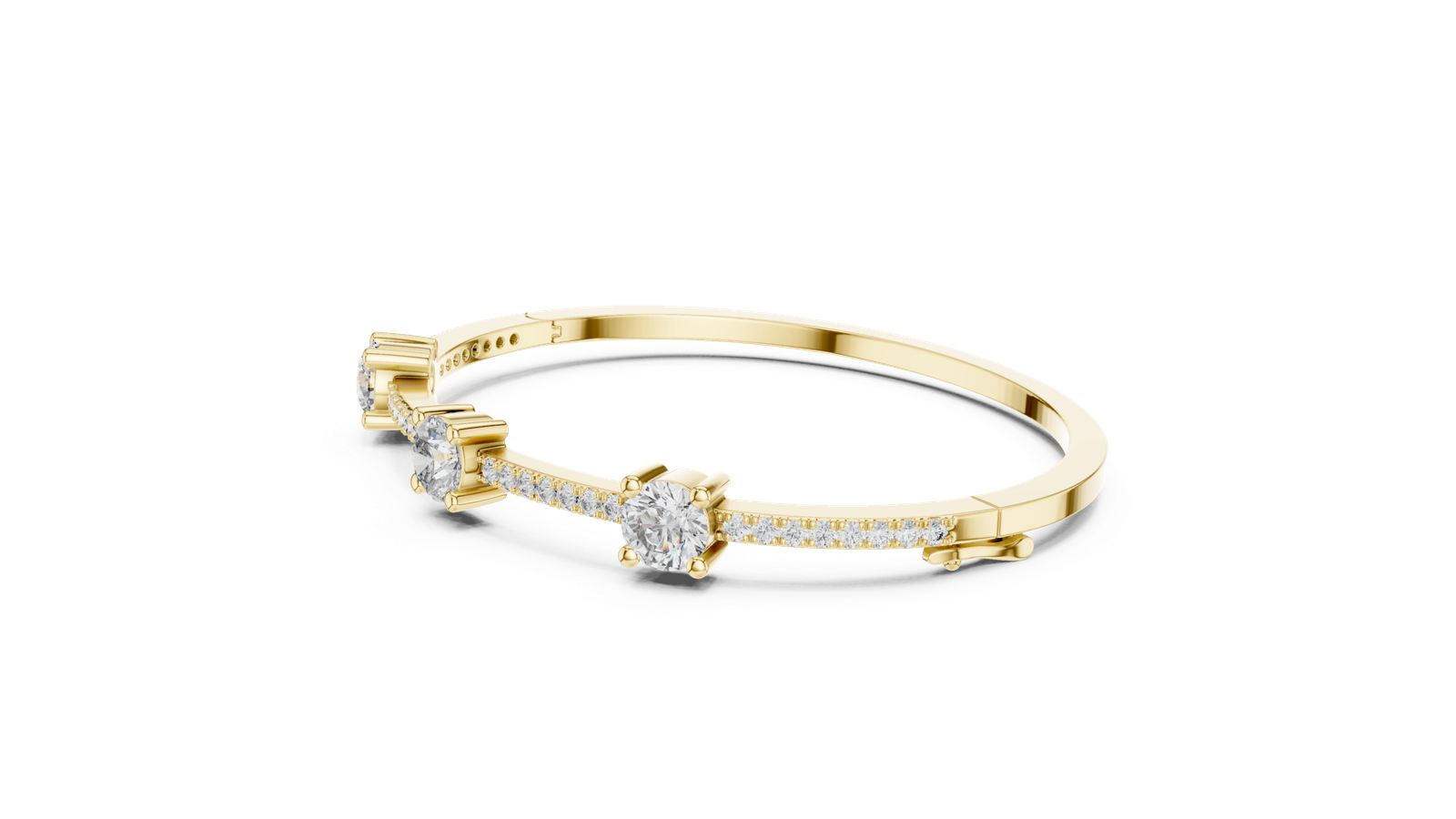 Fleur de Lumière Side Station Round Diamond Bangle Bracelet