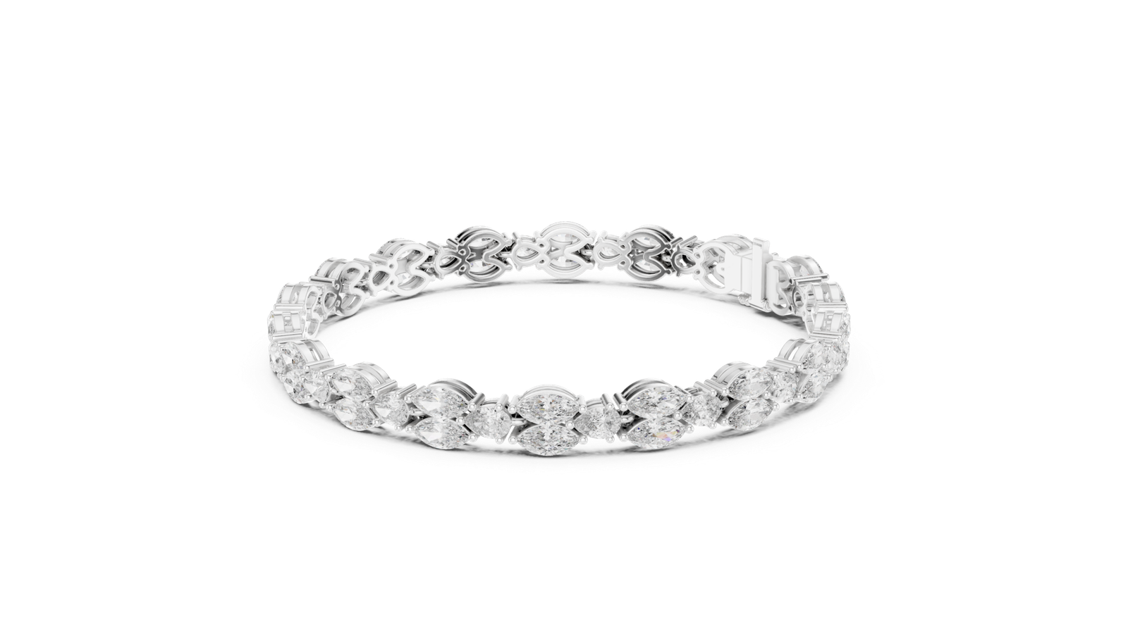 Astra Pear Marquise Diamond Tennis Bracelet