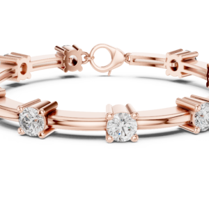 Monarque Round Diamond Station Bangle Bracelet