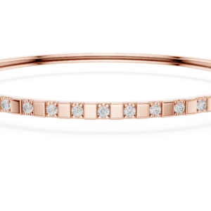 Laurel Half Set Round Diamond Bangle Bracelet