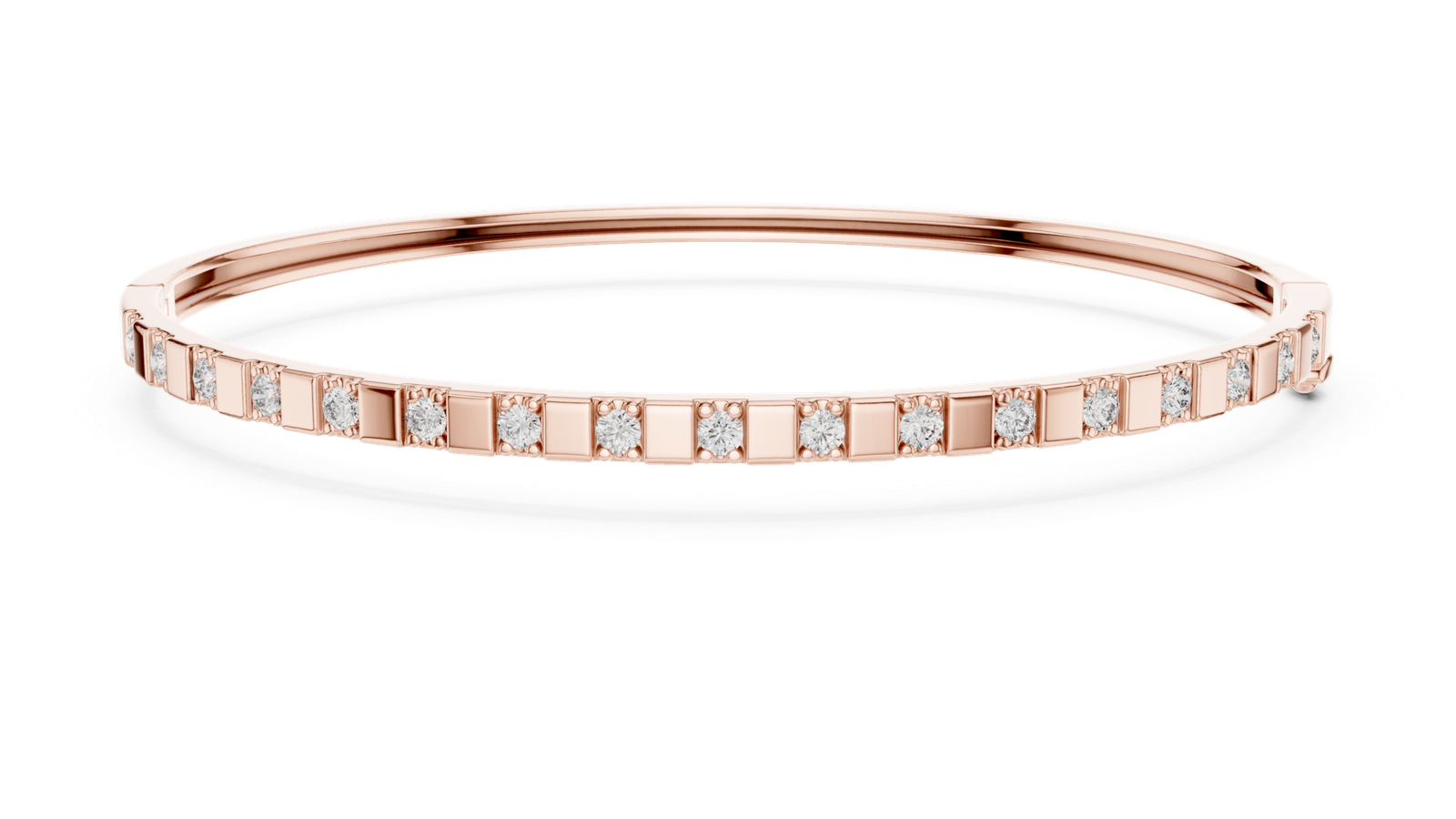 Laurel Half Set Round Diamond Bangle Bracelet
