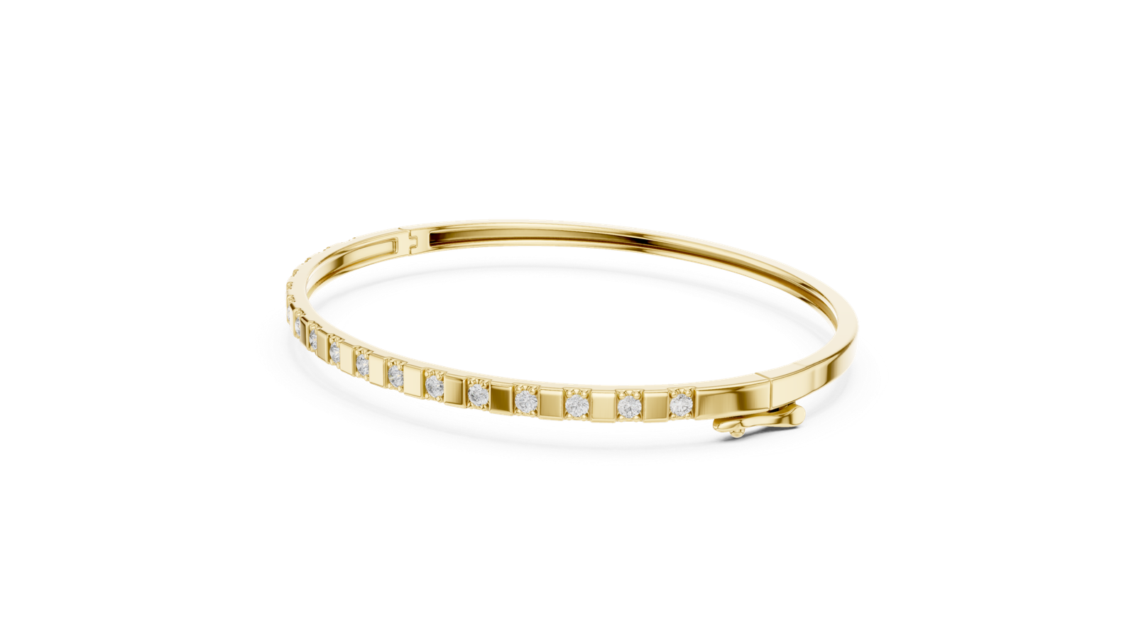 Laurel Half Set Round Diamond Bangle Bracelet